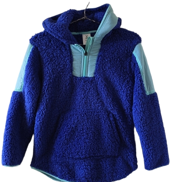 XERSION BRAND GIRLS BLUE & GREEN HOODED ZIPPERED JACKET SIZE LARGE 14 - Picture 16 of 16